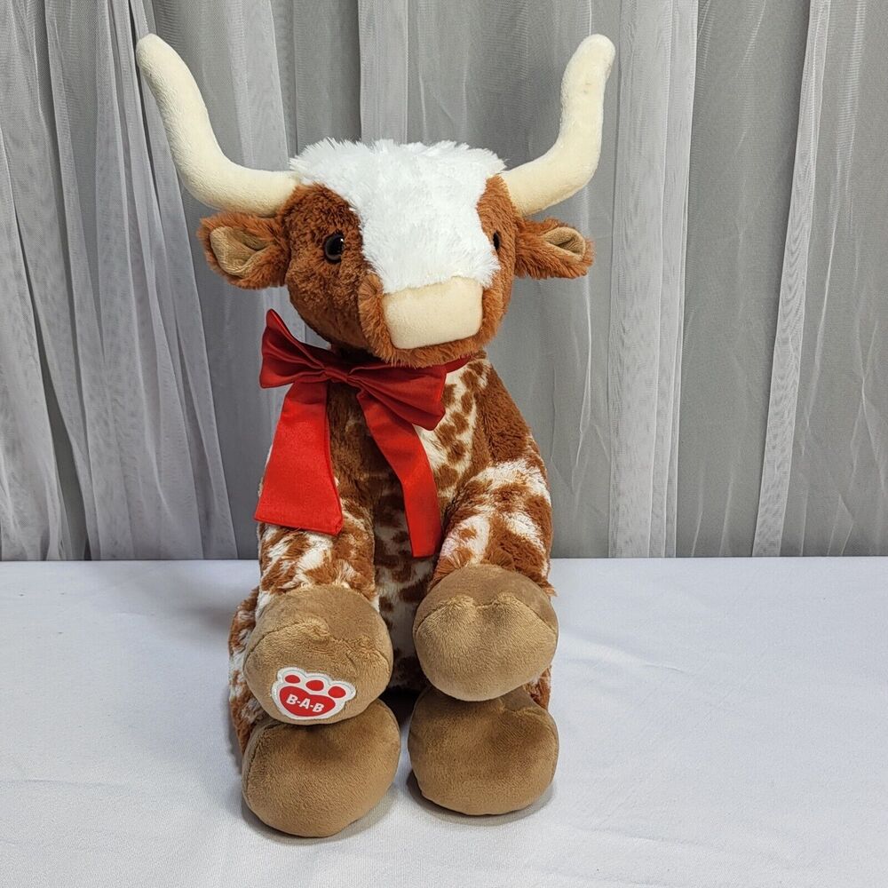 Build A Bear Workshop Longhorn Cow Texas‎ Steer Brown White 2023 Stuffed Plush - Picture 2 of 16